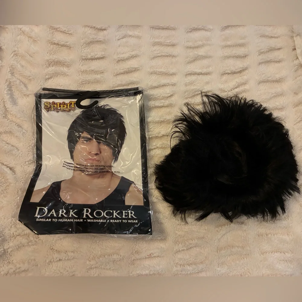 Spirit Halloween Black Dark Rocker Wig